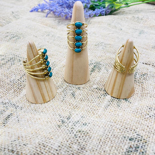 Chunky Crystal Rings, Handmade Gold Filled Stackable Rings, Multi Layer Vintage Rings, Bohemian Jewelry, Gift For Her, Non Tarnish Rings