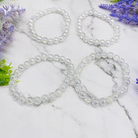 Crystal Bracelets, 8 MM Beads, Grounding Crystal Stackable Bracelets,  Chakra Healing Bracelets, Stretch Bracelets, Fire & Ice Quartz