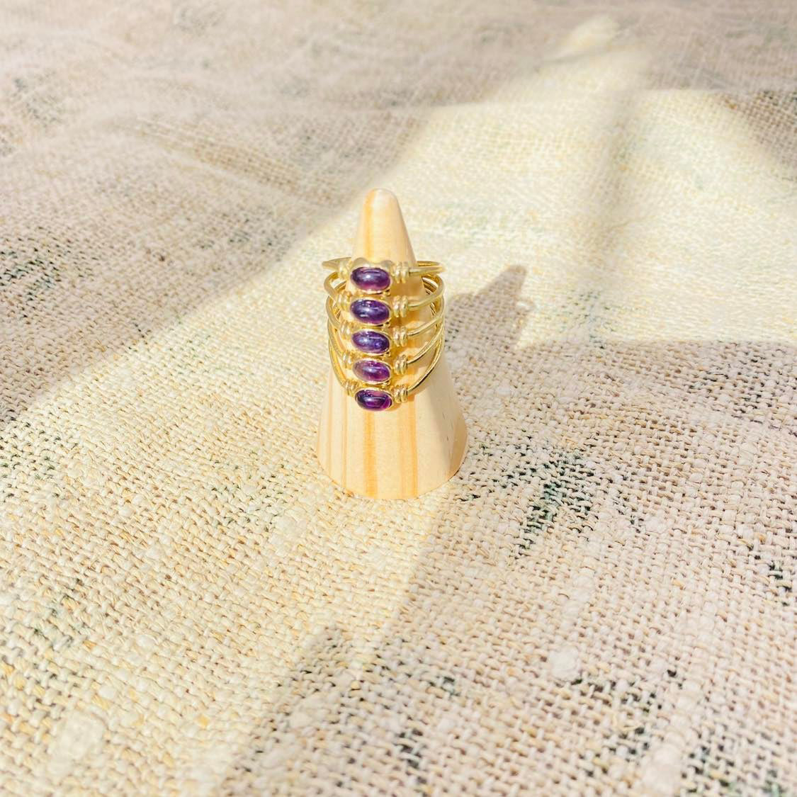 Chunky Crystal Rings, Handmade Gold Filled Stackable Rings, Multi Layer Vintage Rings, Bohemian Jewelry, Gift For Her, Non Tarnish Rings
