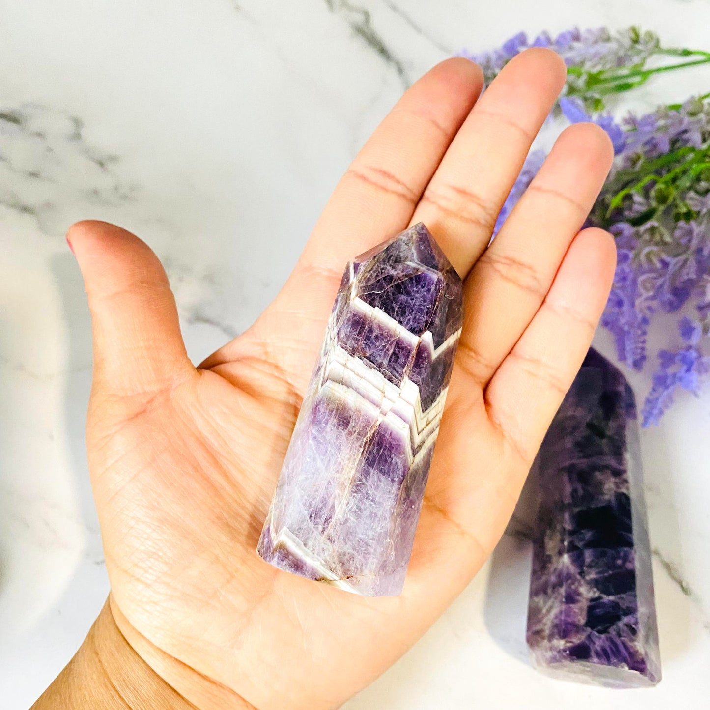 Chevron Amethyst Wand, Amethyst Point, Healing Crystal, Amethyst Point, Healing Crystal