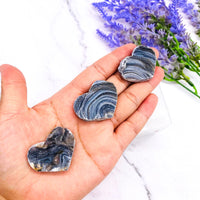 Chalcendony Heart Crystal, Healing Crystal, Heart Shaped Carvings, Small Chalcedony Heart