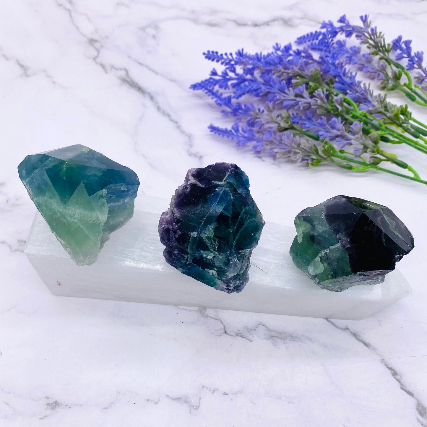 Raw Fluorite Stone, Fluorite Point, Rainbow Fluorite, Blue Purple Green Raw Crystal, Cleansing Stone, Polished Fluorite