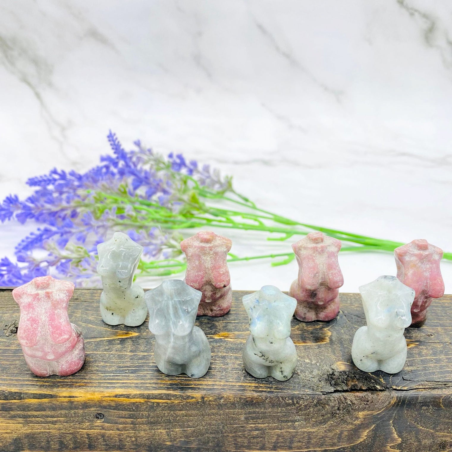 Crystal Female Body Torso, Labradorite Body Crystal, Rhodonite Body Crystal, Healing Crystals, 2 inches , Divine Goddess