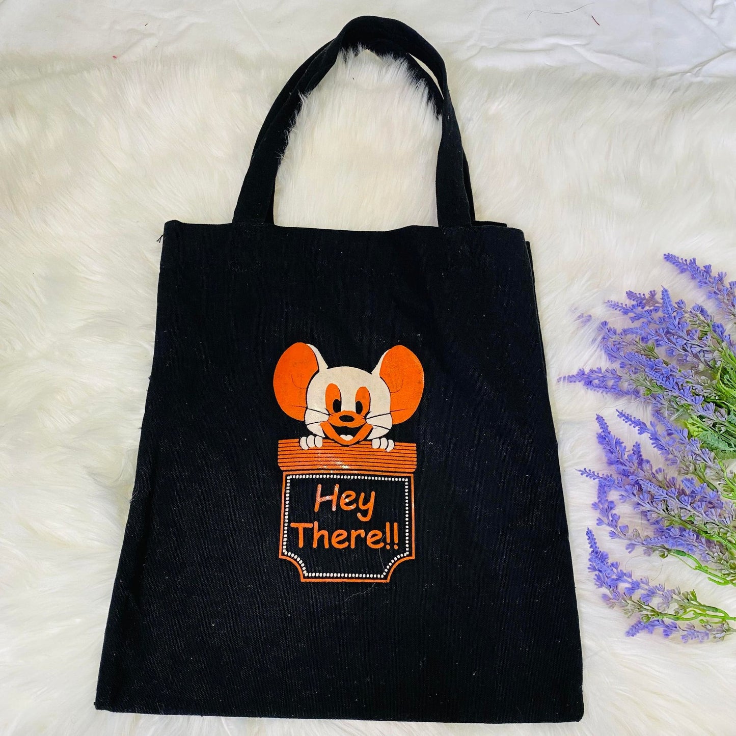 Cotton Tote Bag, Handmade Canvas tote Bag, Reusable Bag, Cute Tote Bag, Cat and Panda Print Bag, Vegan Tote Bag, Gift For Her