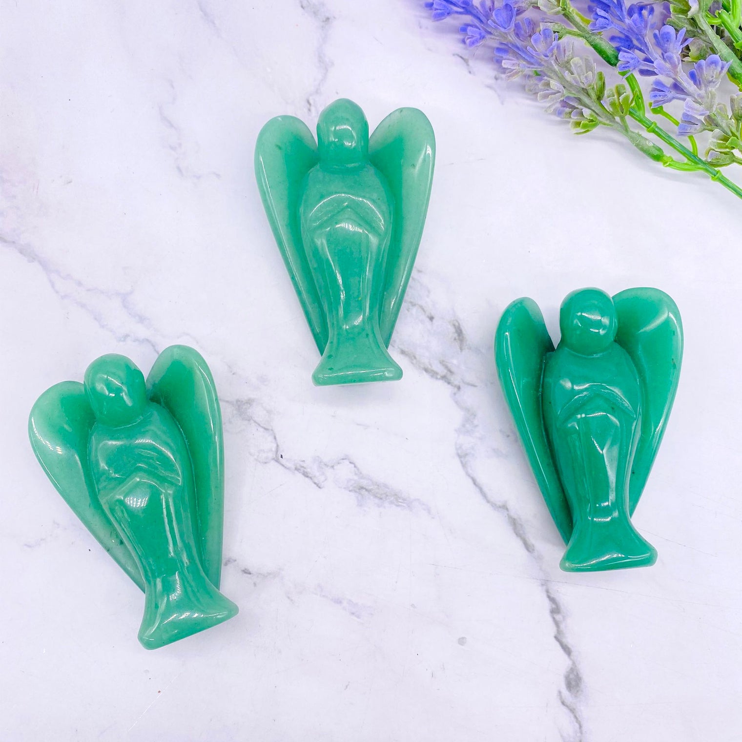 Green Aventurine Angel Crystal, Healing Crystal, Angel Carvings, 3 inches Angel Crystal, Guardian Angels, Prosperity Stone