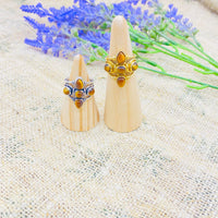 Vintage Bohemian Rings, Natural Crystal Rings, Handmade Jewelry, Adjustable Rings, Sterling Silver Rings, Gold Filed Rings,  Gift For Her