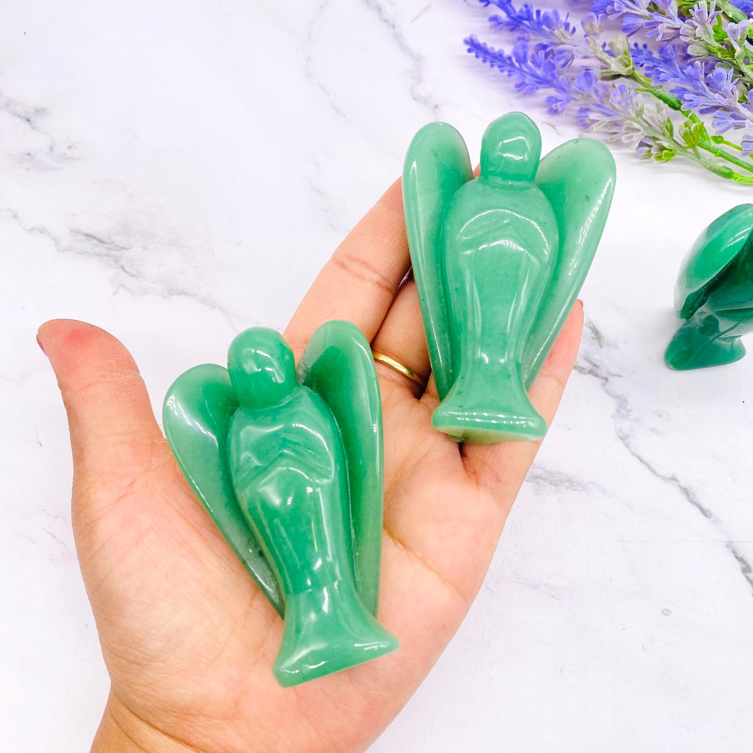 Green Aventurine Angel Crystal, Healing Crystal, Angel Carvings, 3 inches Angel Crystal, Guardian Angels, Prosperity Stone