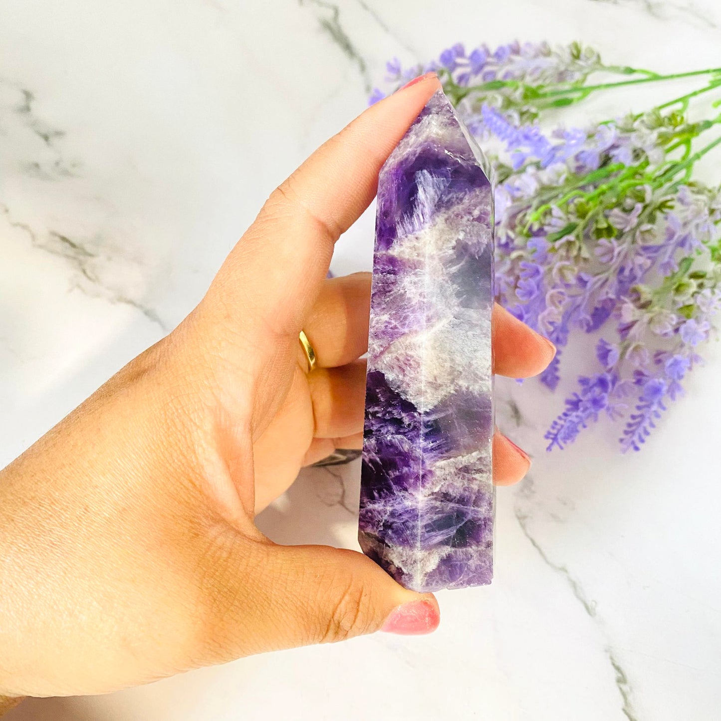 Chevron Amethyst Wand, Amethyst Point, Healing Crystal, Amethyst Point, Healing Crystal