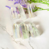 Rainbow Aura Quartz Wand, Crystal Point, Quartz Point, Healing Crystal