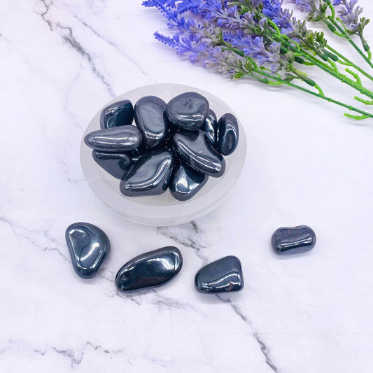 Hematite Tumblestone, Polished Hematite, Healing Crystal, Stone for Courage and Wilpower, Protection Crystal