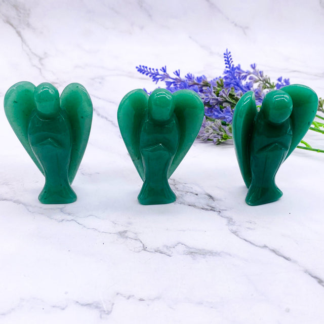 Green Aventurine Angel Crystal, Healing Crystal, Angel Carvings, 3 inches Angel Crystal, Guardian Angels, Prosperity Stone