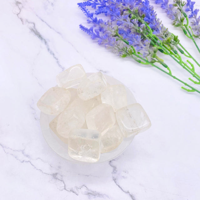 Quartz Square Cubes, Polished Quartz Tumble stone, Healing Crystal, Stone for Clarity and Harmony