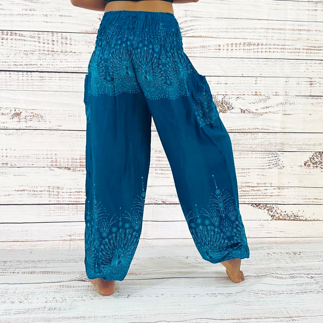 Peacock Print Light Weight Boho Pants