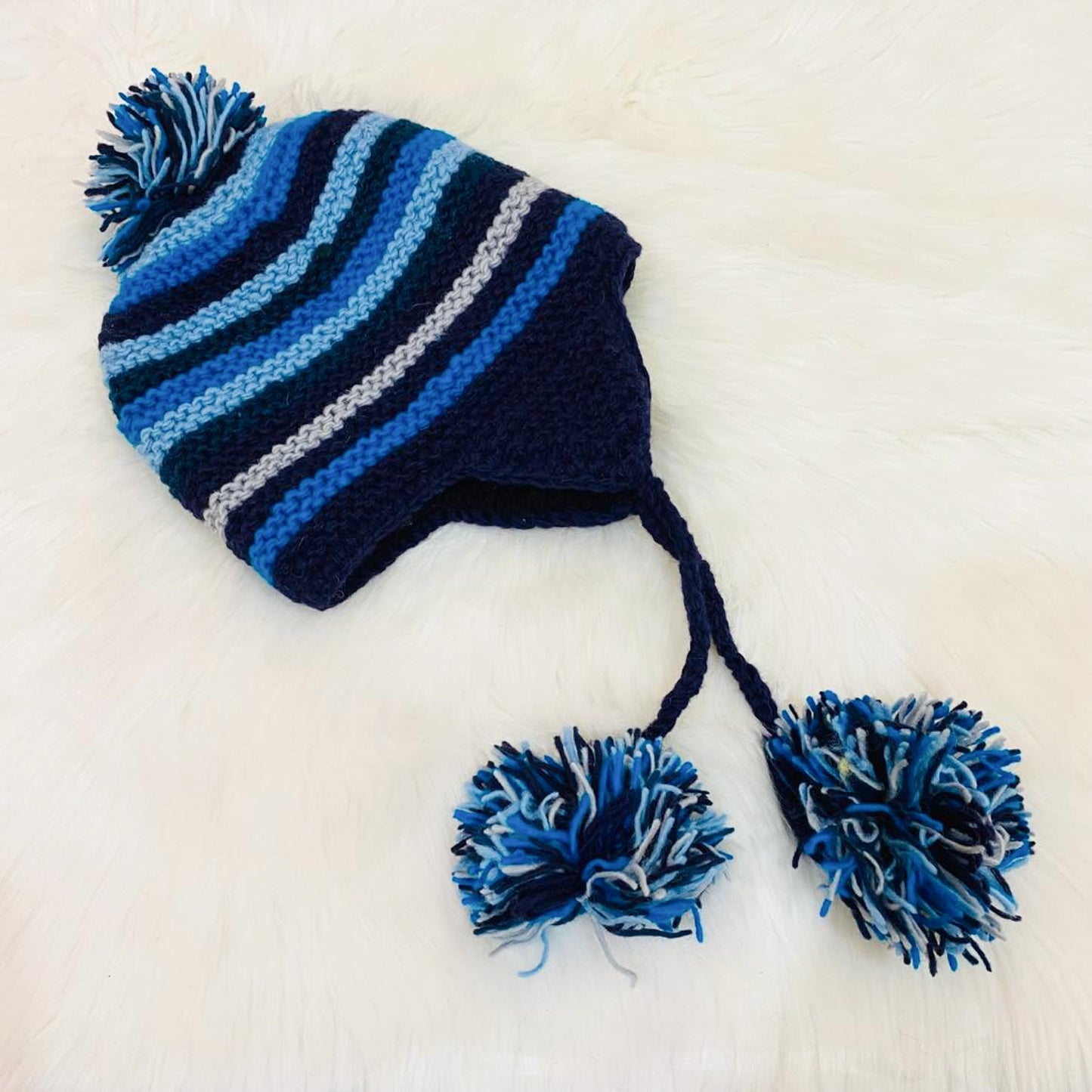 Hand Knit Merino Wool Ear Flap Hat