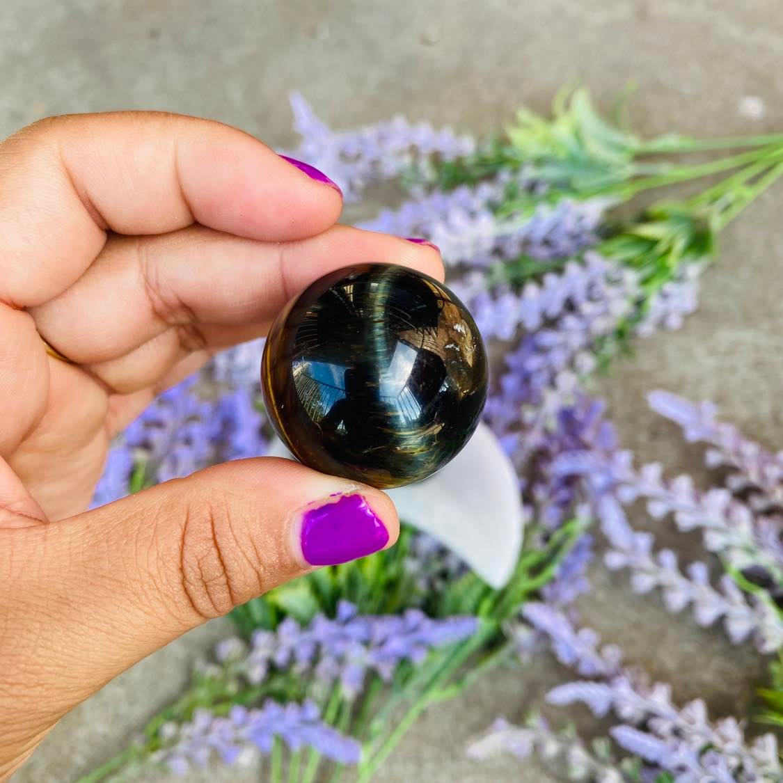 Blue Tiger Eye Sphere, Crystal for Protection