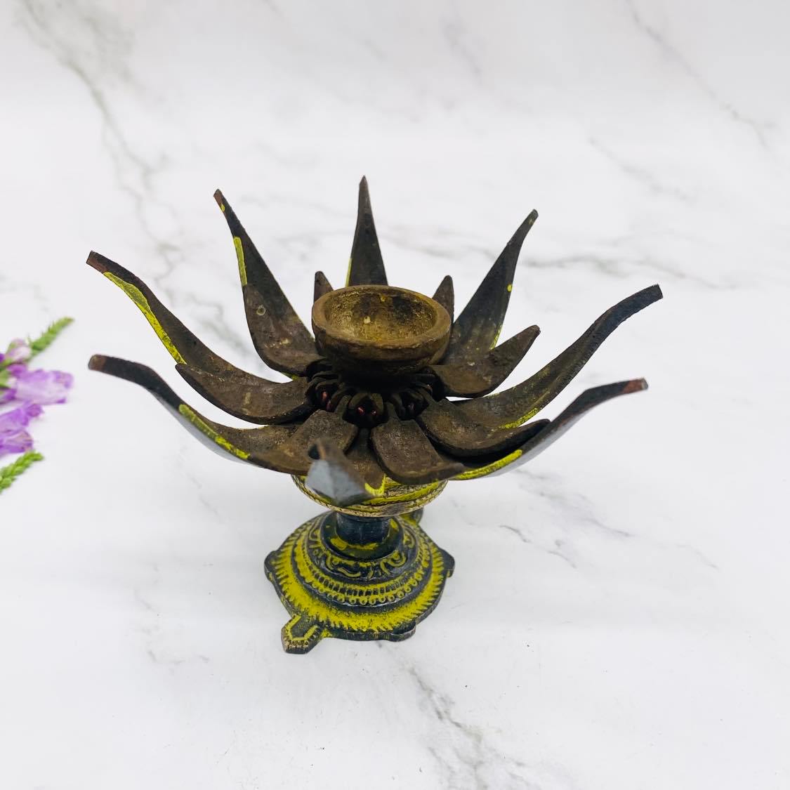 Handmade Lotus Candle Holder, Brass Candle Holder, Turtle Candle Holder, Home Decor, Aesthetic Style, Yoga Meditation Gifts, Incense Burner