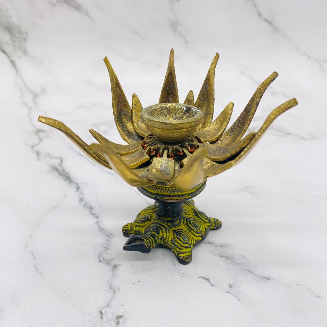 Handmade Lotus Candle Holder, Brass Candle Holder, Turtle Candle Holder, Home Decor, Aesthetic Style, Yoga Meditation Gifts, Incense Burner