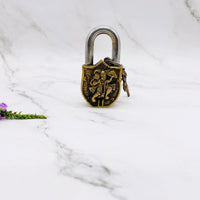 Small Hanuman Locks, Vintage Hanuman Door Locks, Handmade Brass Locks, Vintage Looking Padlocks, Home Safety Locks, Bajrang Bali Locks