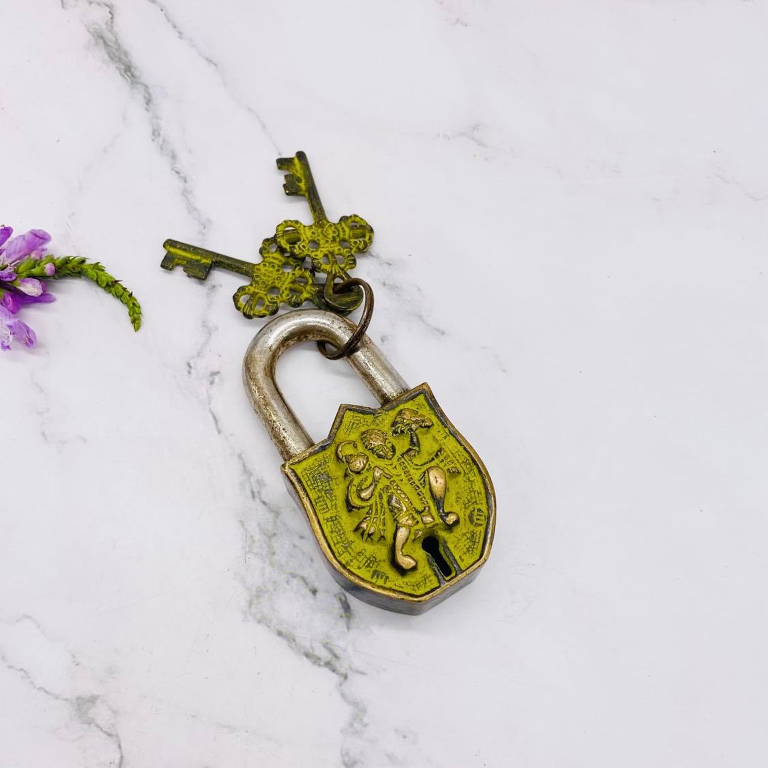 Small Hanuman Locks, Vintage Hanuman Door Locks, Handmade Brass Locks, Vintage Looking Padlocks, Home Safety Locks, Bajrang Bali Locks