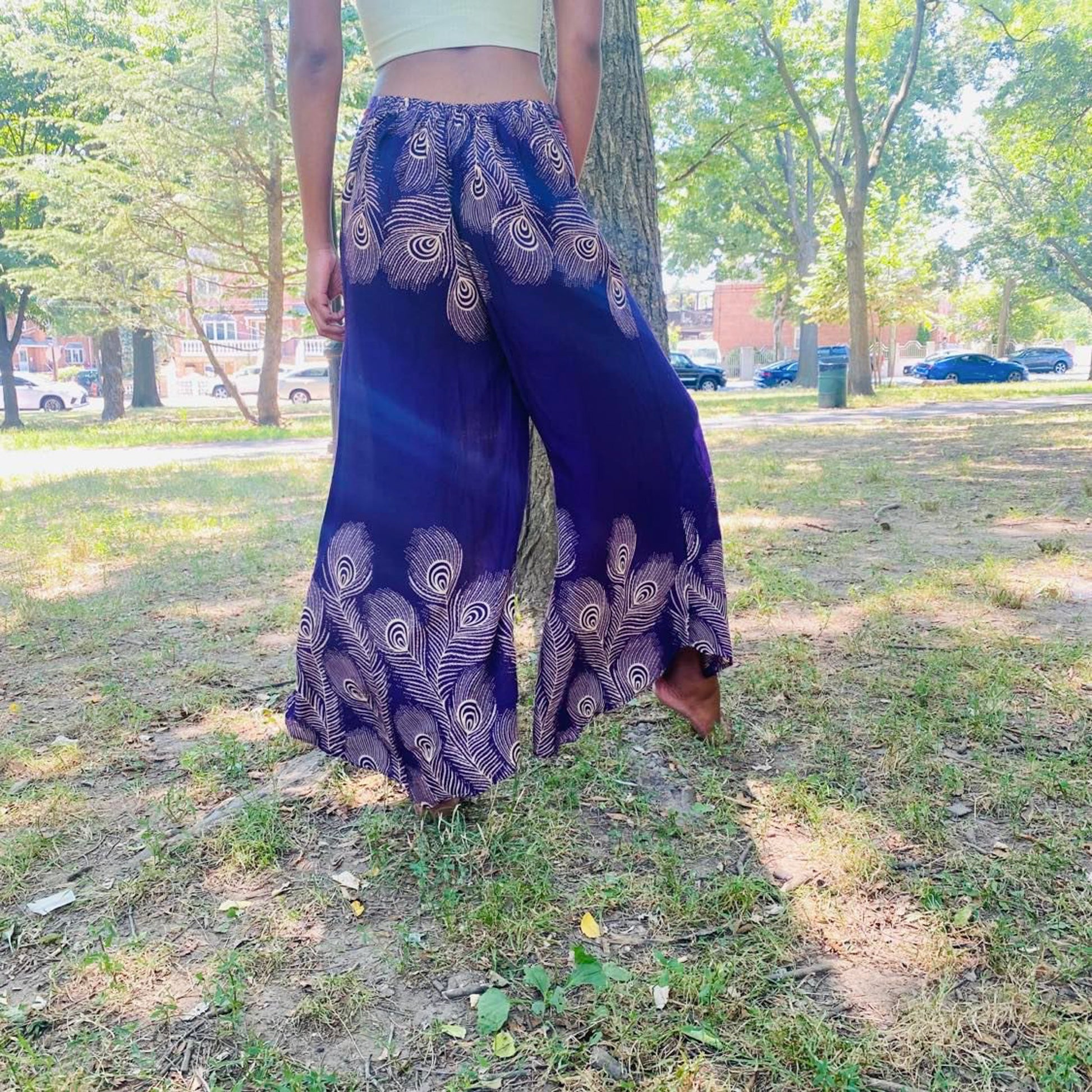 Flowy Wide-Leg Pants, Women Modal Long Pants