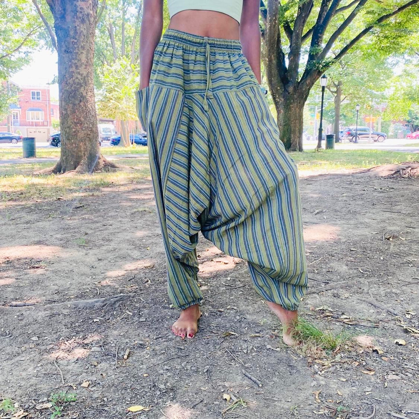 Unisex Low Crotch Gypsy Pants with Pockets