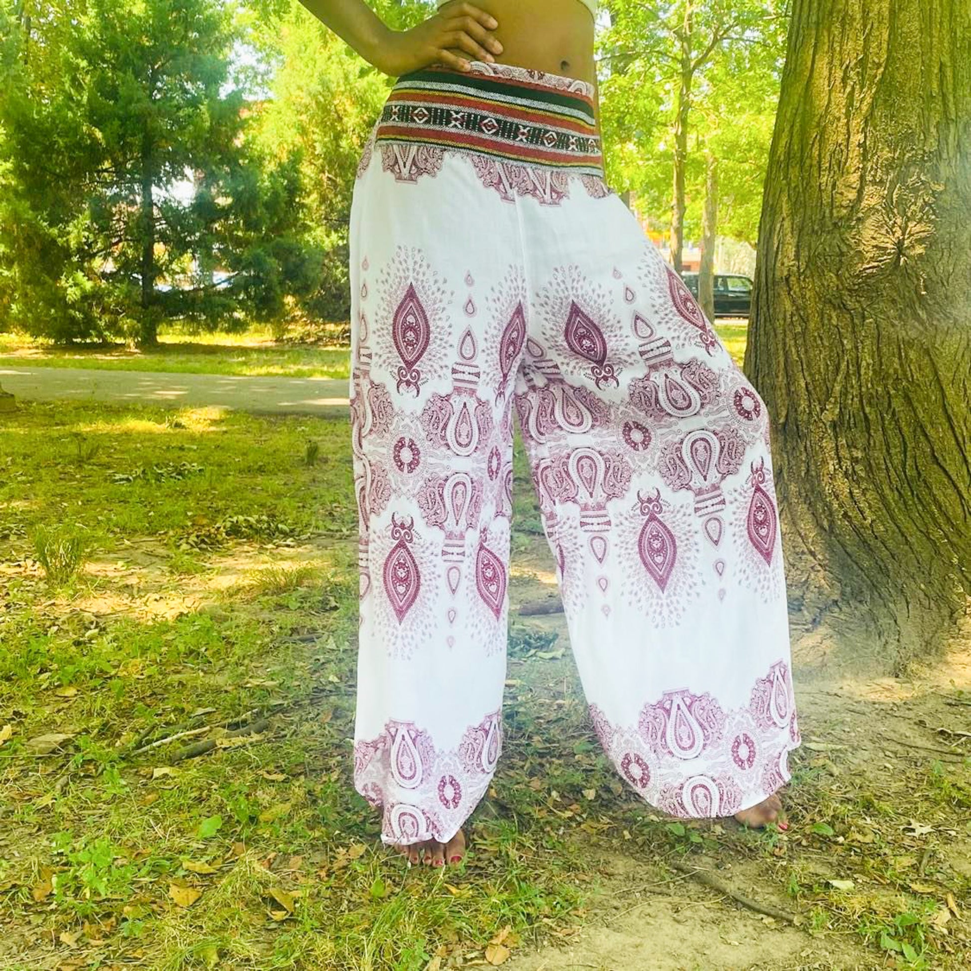Women Boho Yoga Pants Harem Indian Gypsy Baggy Hippie Wide Leg Palazzo  Trousers | eBay