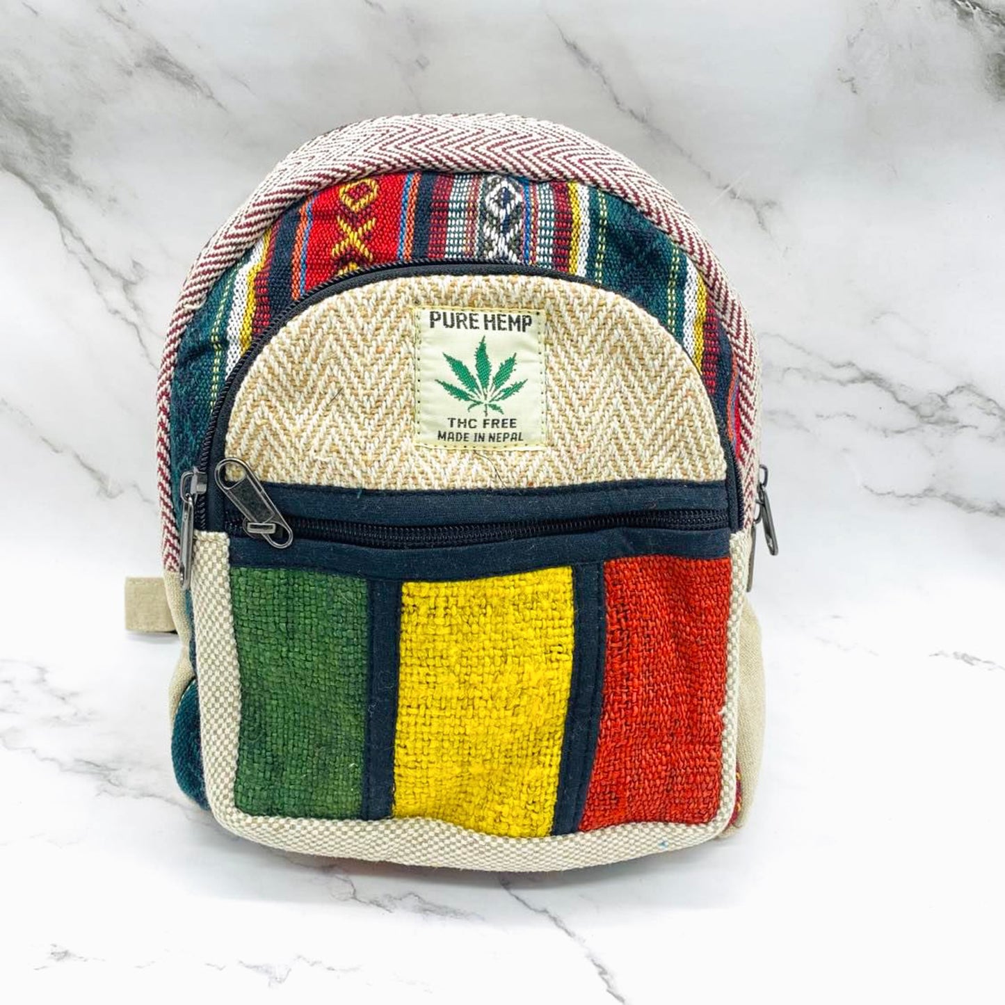 Mini Rasta Hemp Back Pack , Ecofriendly Unisex Bags, Vegan Back Pack