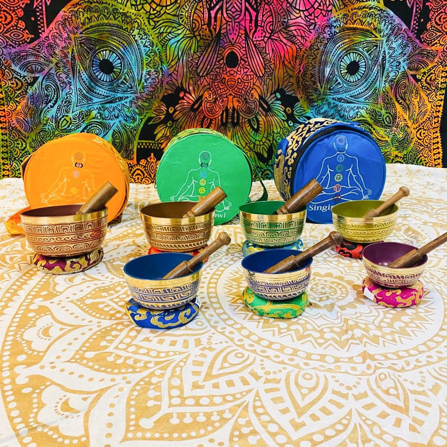 Set of Seven Chakra Singing Bowl