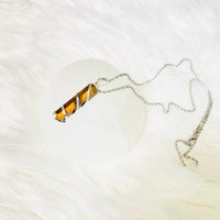 Pointed Tiger Eye Necklace with Silver Chain