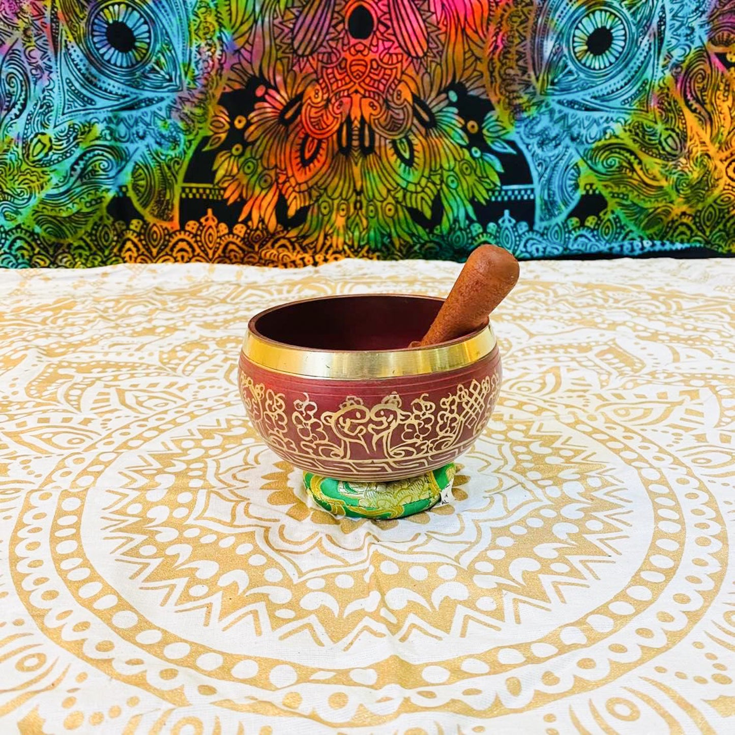 4.5 inches Vajra Engraved Colorful Singing Bowl