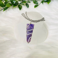 Amethyst Crystal Pointed Necklace