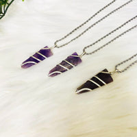 Amethyst Crystal Pointed Necklace