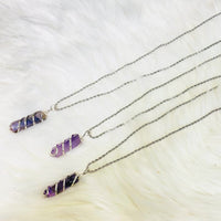Amethyst Crystal Pointed Necklace