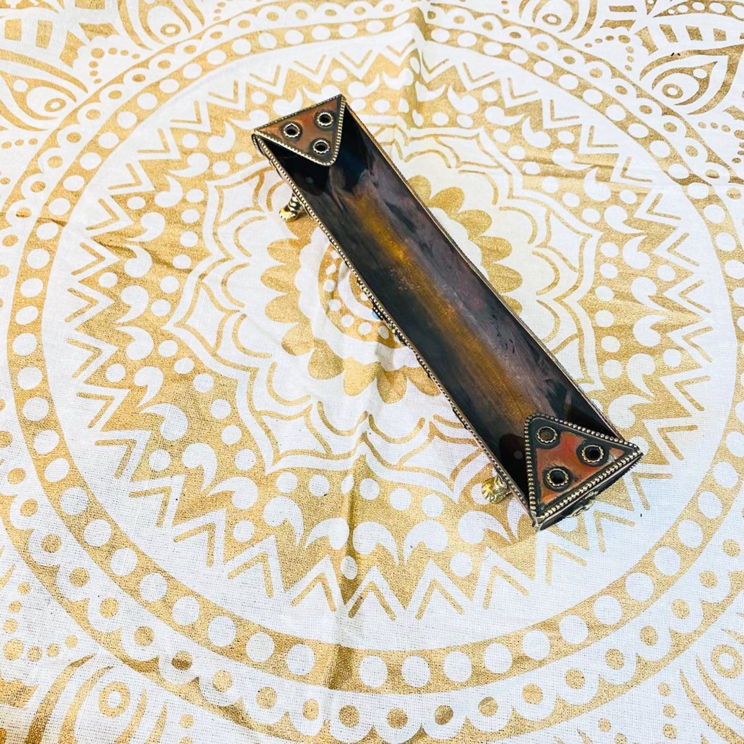 Long Copper Tibetan Incense Burner