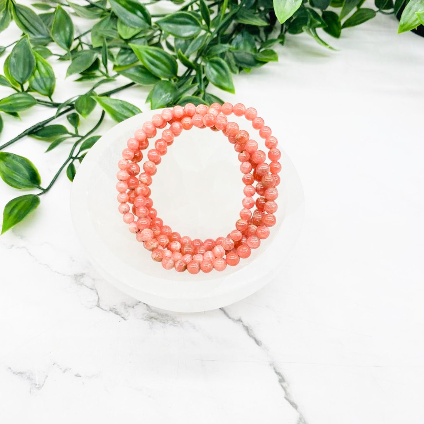 6 MM Rhodochrosite Bracelet, Stone for Heart Chakra