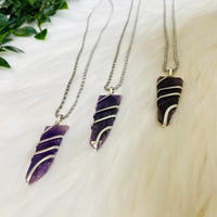 Amethyst Crystal Pointed Necklace