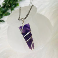 Amethyst Crystal Pointed Necklace