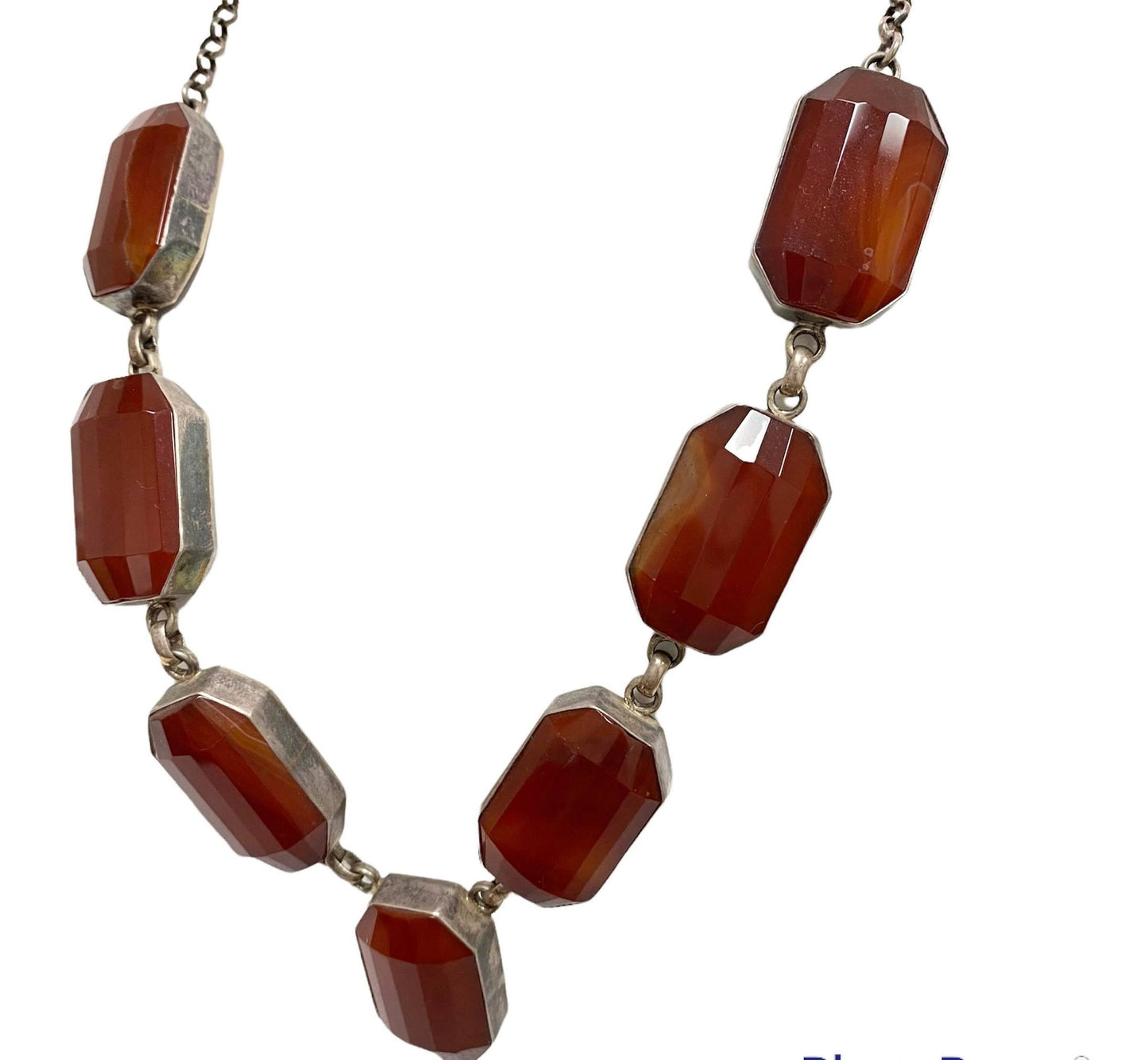 Vintage Carnelian Silver Necklace