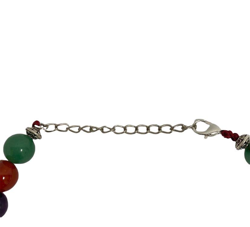 Seven Chakra Balancing Necklace with Red Jasper Pendant