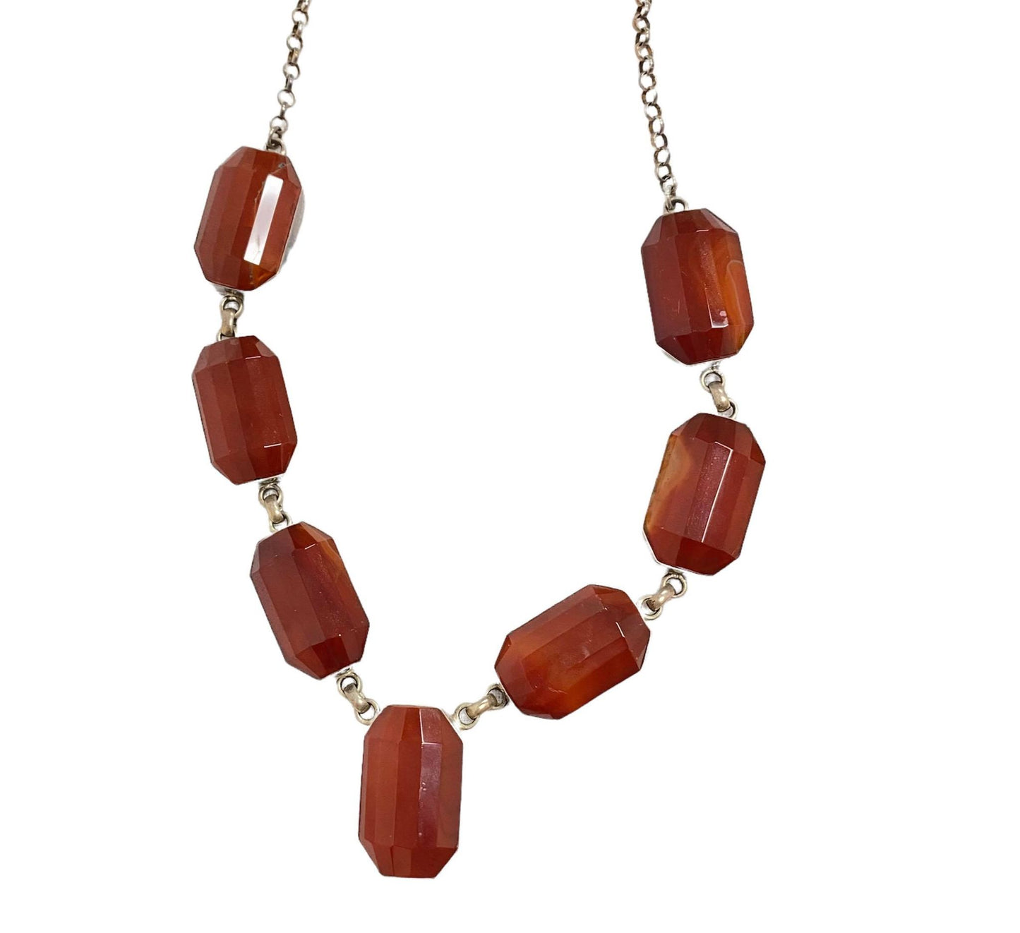 Vintage Carnelian Silver Necklace