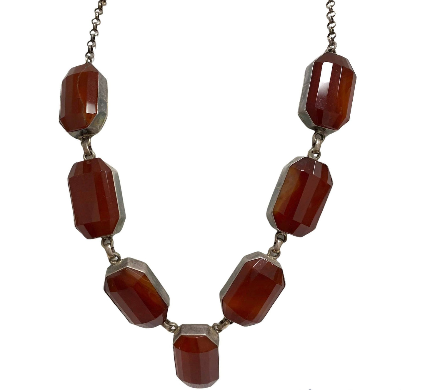 Vintage Carnelian Silver Necklace