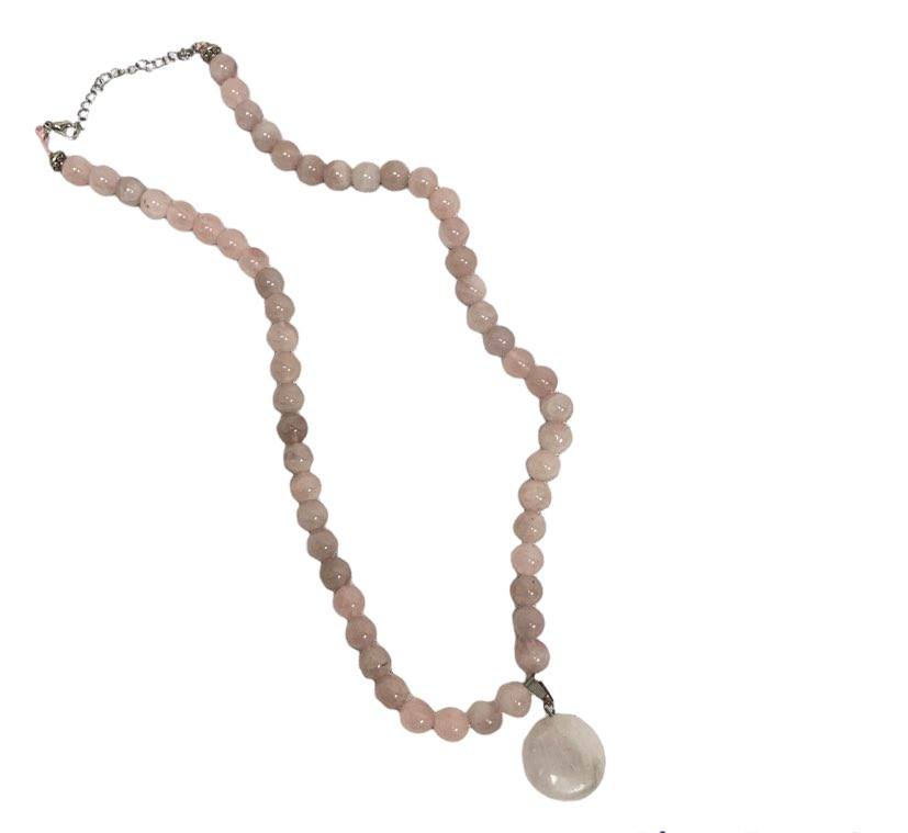 Rose Quartz Necklace and Earring Set, Crystal for Love and Friendship