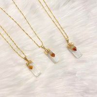 Raw Selenite Crystal Necklace with 18k Gold Dipped Chain
