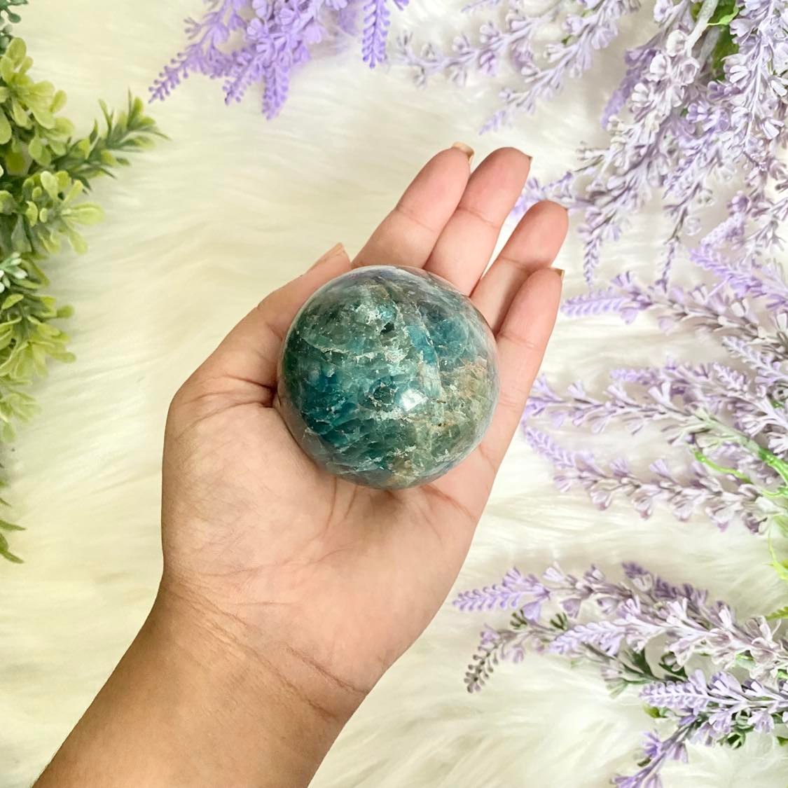 Natural Blue Apatite Sphere