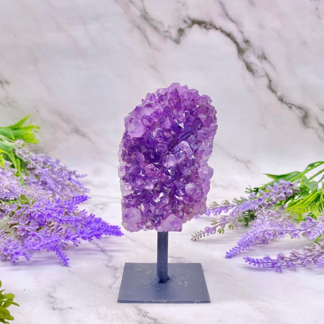 Raw Amethyst Cluster with Stand