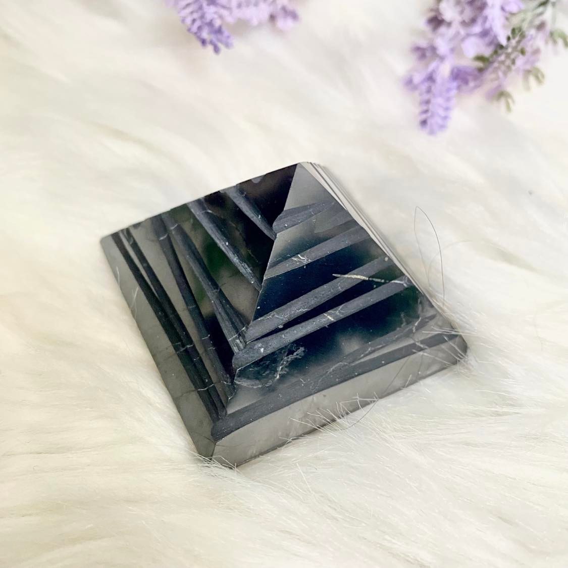 Solid SHUNGITE Pyramid Stone