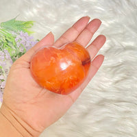 Polished Carnelian Heart Shaped Stone