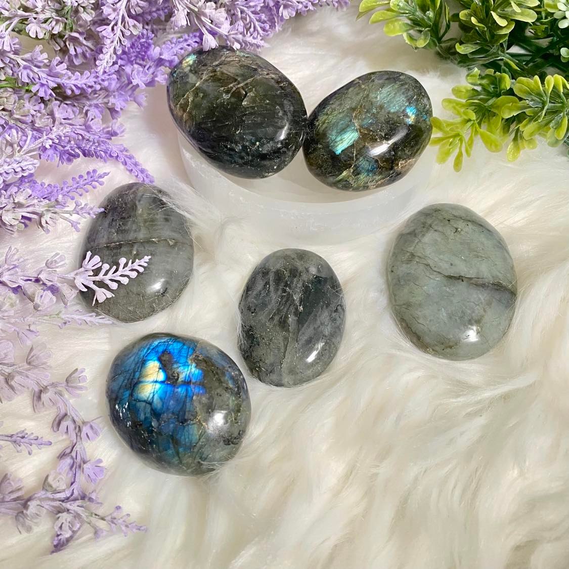 Blue LABRADORITE Palm Stone