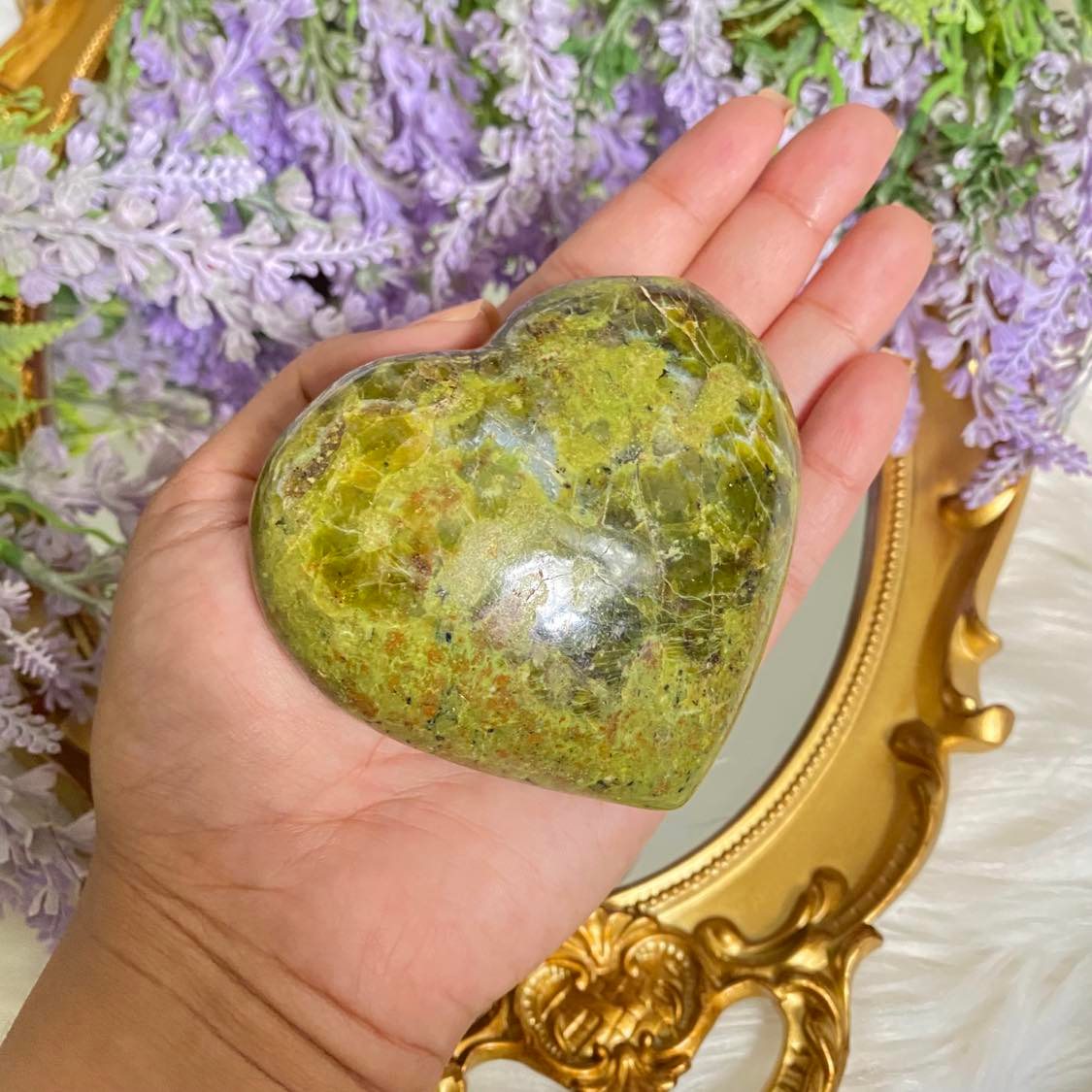 Green Opal Heart Shaped Stone