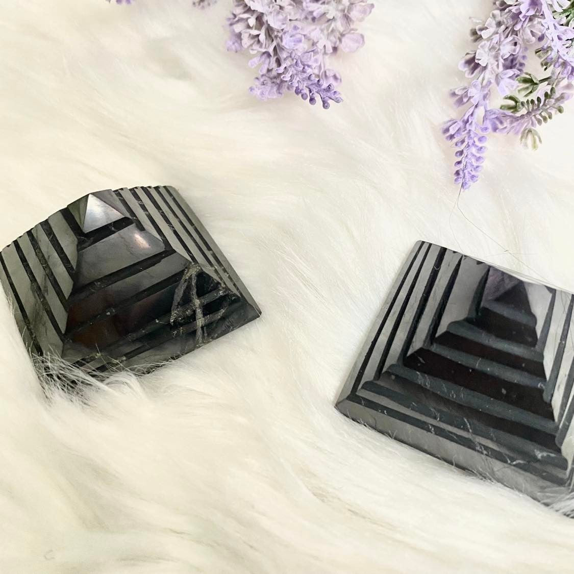 Solid SHUNGITE Pyramid Stone